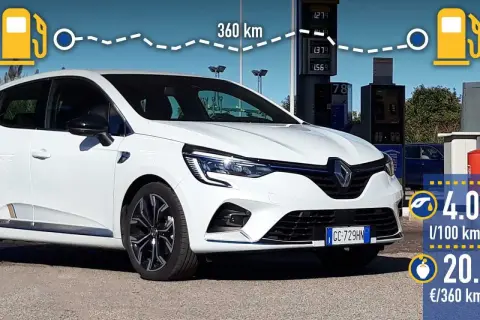 Clio 5 hybride : 4.0 L/100 km, soit 20€ pour 360 km. Une belle économie !