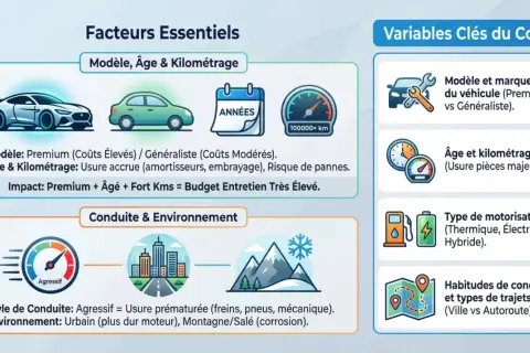 Facteurs influençant le tarif entretien mini : modèle, âge, kilométrage, conduite et environnement.