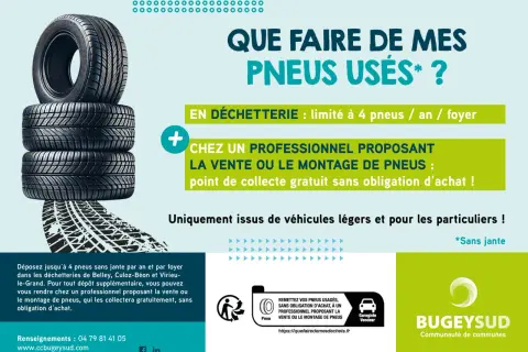 Pile de pneus usagés. Que faire de mes pneus usés ? En déchetterie ou chez un professionnel.